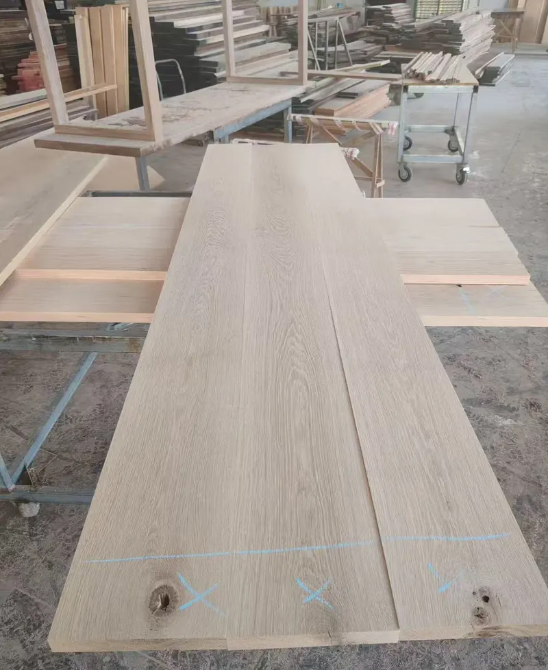 Raw wood countertop panel production Raw wood countertop panel during production cutting process